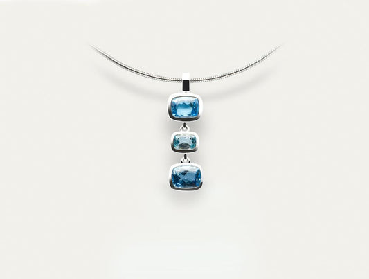 P5765  BLUE & SKY BLUE TOPAZ PENDANT - Joryel Vera Jewelry