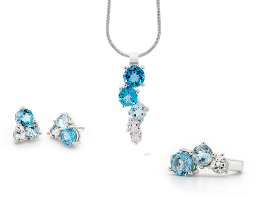 Set 430 BLUE TOPAZ PENDANT - Joryel Vera Jewelry